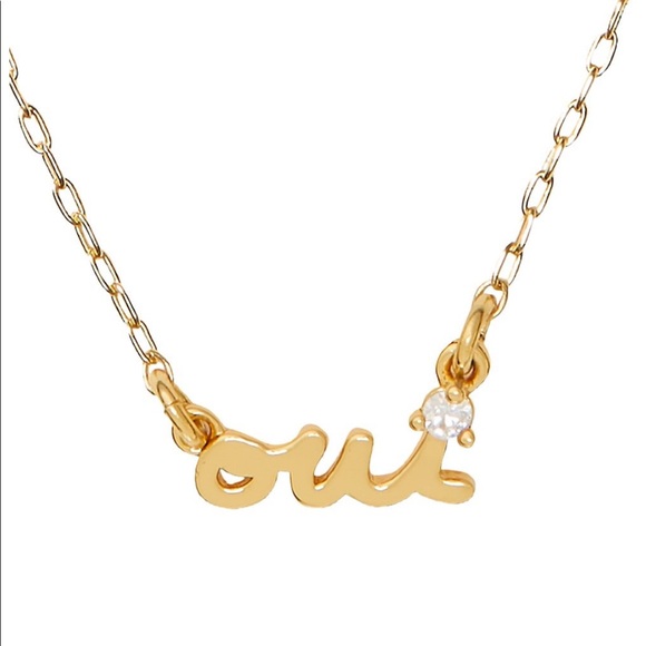 kate spade Jewelry - NWT Kate Spade Say Yes Gold Plated Oui Pendant Necklace
